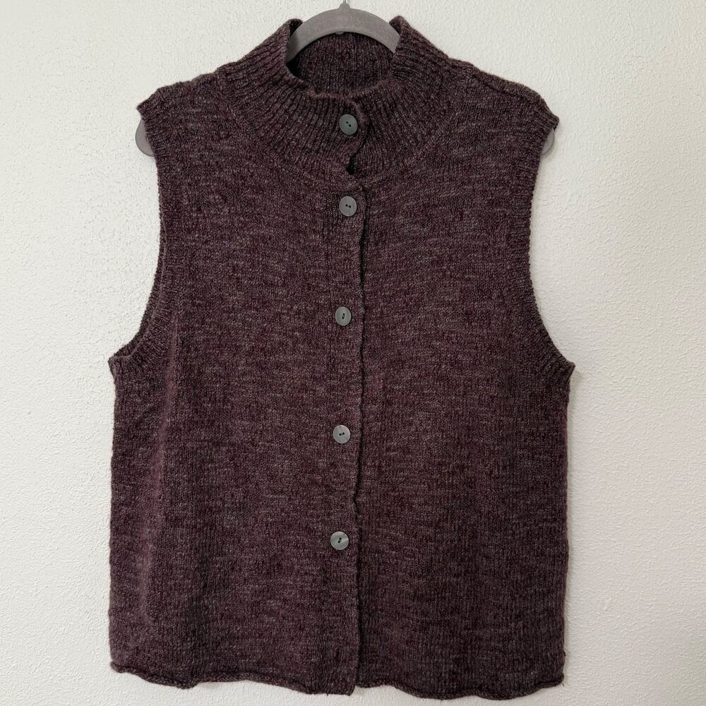 J.Jill Women's Wool Alpaca Blend Button Front Sweater Vest Size XL